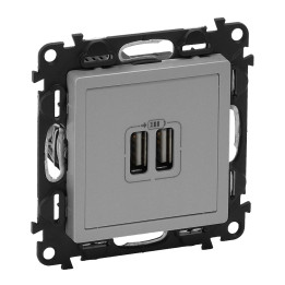 VALENA LIFE 2 CARGADOR USB A+A 2.4A 12 W ALU