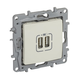 NILOE 2 USB-LADEGERÄT A+A 2,4A 12 W ELFENBEIN