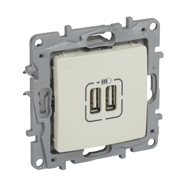 NILOE 2 USB-LADEGERÄT A+A 2,4A 12 W ELFENBEIN