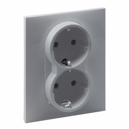 SUNO 2X2P+E SOCKET SCHUKO STANDARD AUTO TERMINALS SHUTTERED ALUMINIUM