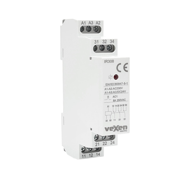 IR308 промежуточное реле 3CO 8A 240VAC/24VAC/DC