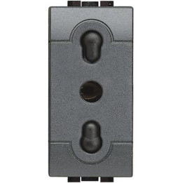 Socket 2P+T 10/16A 250 Vac - shielded tulip contacts