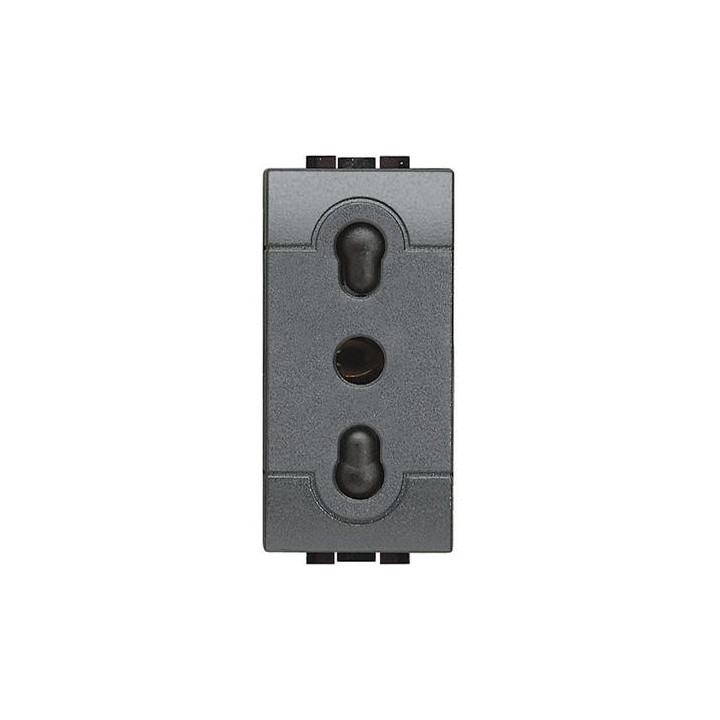 Socket 2P+T 10/16A 250 Vac - shielded tulip contacts