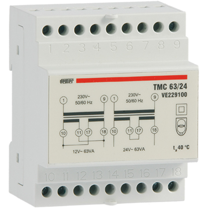 Tmc 63/24 safety transf. 63va 230/12-24v