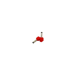 Manchon isolé double extrémité 1mm2/8mm, rouge, 100 pc