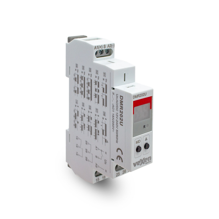 DMR202U Цифровое мультифункциональное реле времени 2CO 16A AC/DC 12-230V