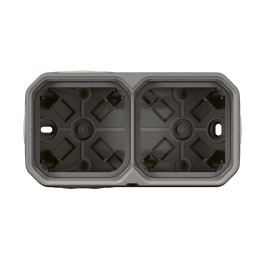 NEUE PLEXO 2-GANG-BOX HORIZONTAL UND VERTIKAL – GRAU für Mechanismen der NEUEN PLEXO-Serie