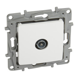 TV single star socket Niloe - 9.5 male - attenuation 1 dB - white