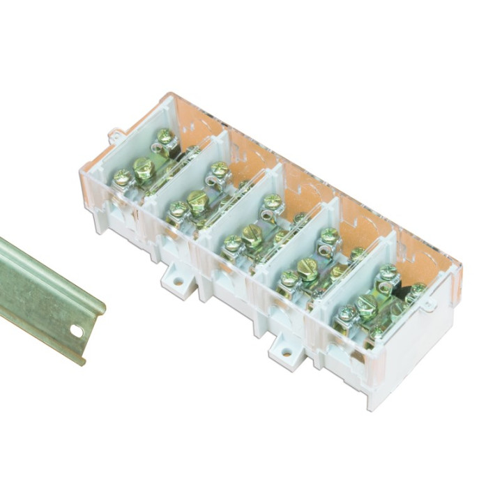 Клеммный блок LZ на DIN рейку с крышкой 5x35/5x16 IP20 500V 125A