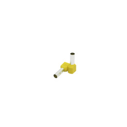 Manchon double isolé 6 mm2/14 mm, jaune, 100 pcs