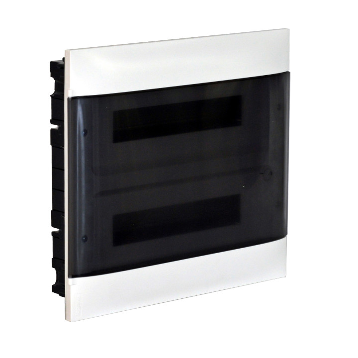 LEGRAND ARMOIRE AFFLEURANTE 2X18M PORTE FUMÉE BORNIER E+N POUR MUR MAÇONNERIE