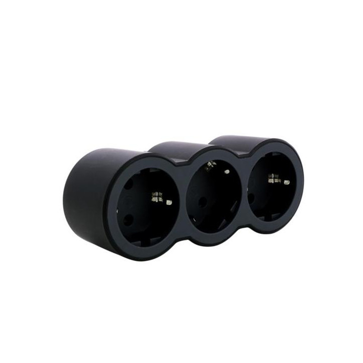 MOP SCH 3X2P+E STANDARD FRONT OUTLETS BLACK