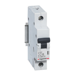 MCB RX 6000 - 1P - 230/400V - 16 A - C curve - prong/fork type supply busbars