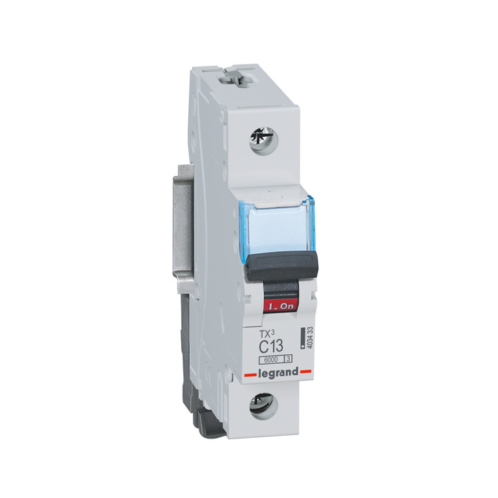 MCB TX 6000 - 1P - 230/400 V - 13 A - Courbe C - jeu de barres d'alimentation type broches/fourchettes
