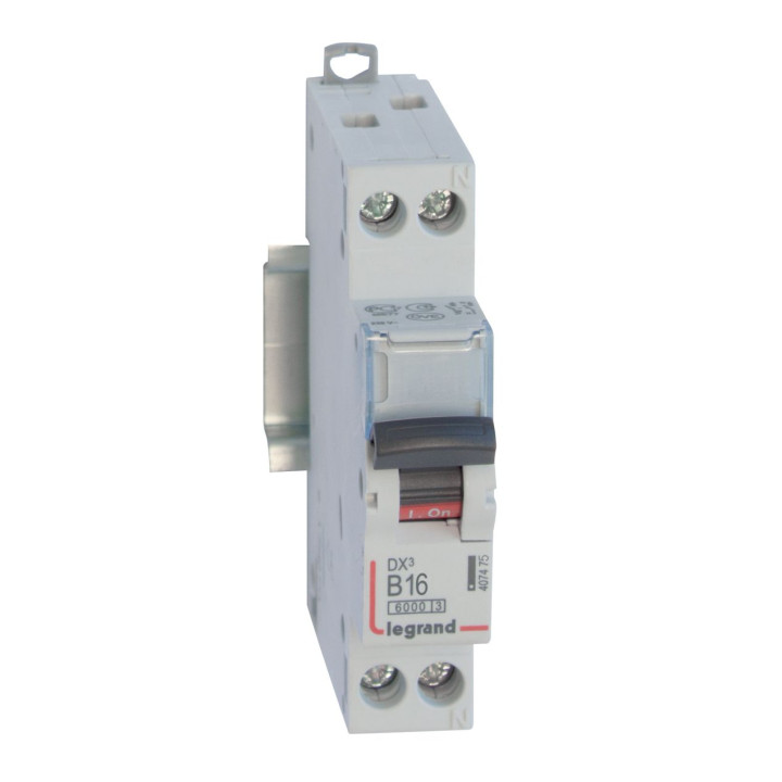 MCB - DX 6000 - 10 kA - 1P+N - 230 V - 16 A - courbe B