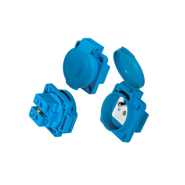 Socket for distribution cabinet 230V 16A blue IP54