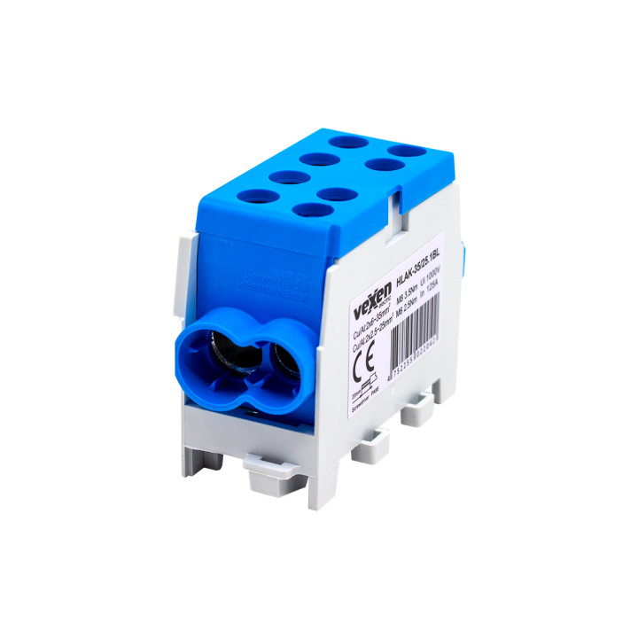 Borne HLAK Al/CU 2x35-2x25mm - bleu