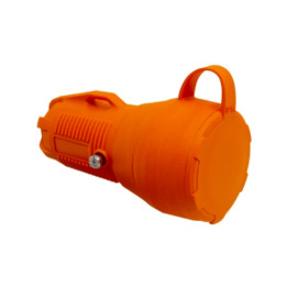 PRO rubber, orange socket with cover 2P+E 16A 250V IP54