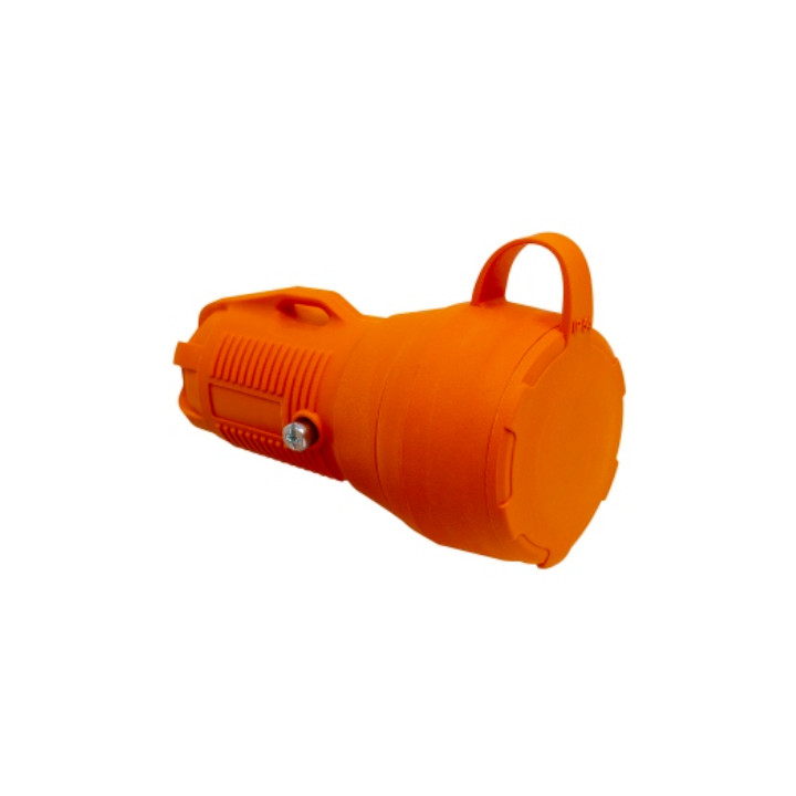 PRO rubber, orange socket with cover 2P+E 16A 250V IP54