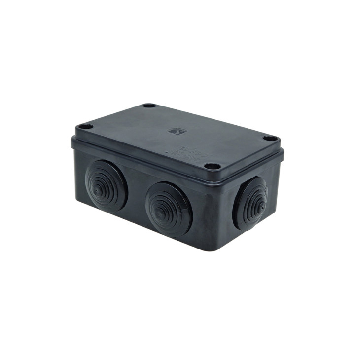 S-BOX box surface mounting IP65 120x80x50mm with glands black UV