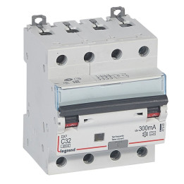 Disjoncteur différentiel - DX 6000 -10 kA -4P-400 V -32 A -300 mA -Type A