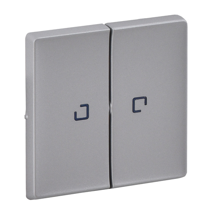 Plaque de recouvrement Valena Life - 2 postes lumineux / avec indicateur - aluminium