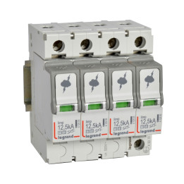 SPD - protection du tableau de distribution principal - T1+T2 - souple 12,5 kA/pôle - 4P