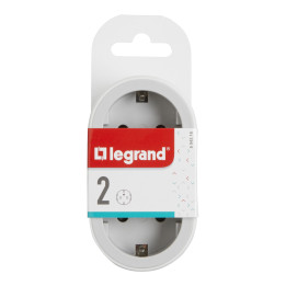 MOP SCH 2X2P+E STANDARD FRONT OUTLETS WHITE/GREY