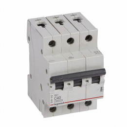 MCB RX 6000 - 3P - 400V - 40 A - Courbe C - jeu de barres d'alimentation type broches/fourches