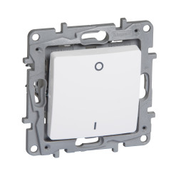 Interrupteur bipolaire Niloe - 1 voie - 16 A - 250 V - bornes automatiques - blanc