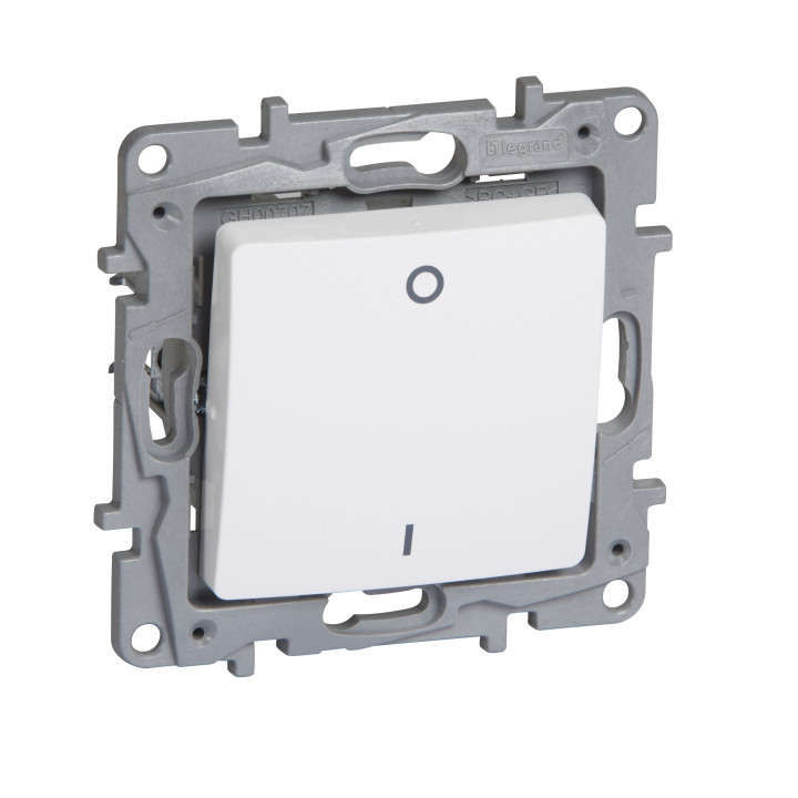 Interrupteur bipolaire Niloe - 1 voie - 16 A - 250 V - bornes automatiques - blanc