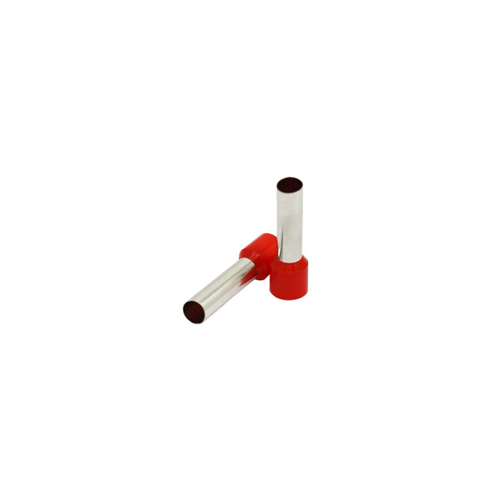 Manchon d'extrémité isolé 10 mm2/18 mm, rouge, 100 pcs