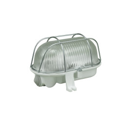 OWAL 60 Leuchte mit Metallgitter weiß E27 60W IP44
