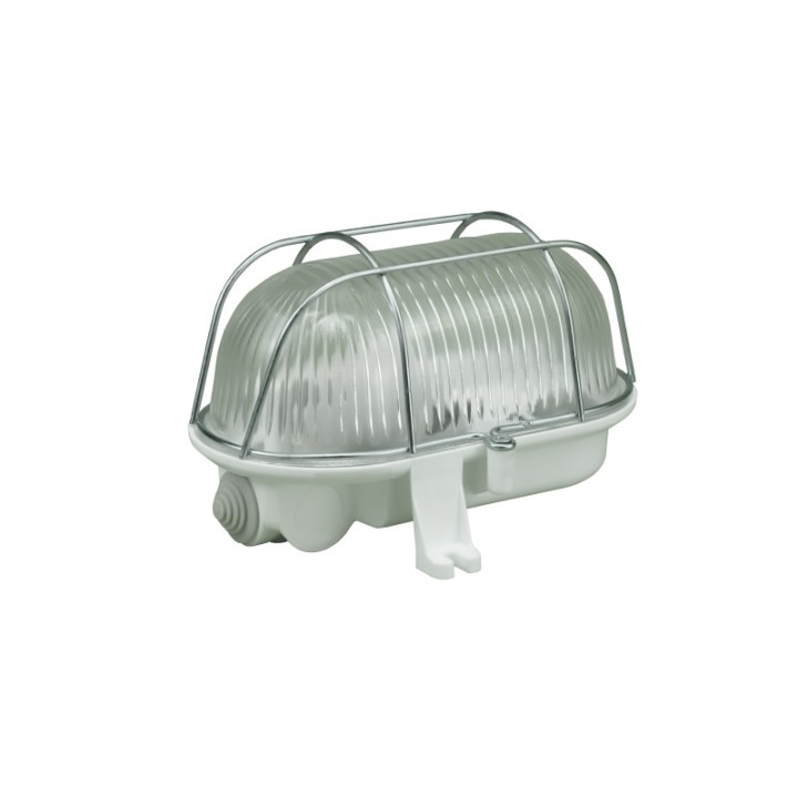 OWAL 60 Leuchte mit Metallgitter weiß E27 60W IP44