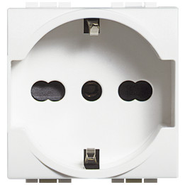 Socket 2P+T 16A 250 Vac - earth lateral contacts for Plugs german standard