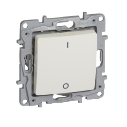 Interrupteur bipolaire Niloe - 1 voie - 16 A - 250 V - bornes automatiques - ivoire