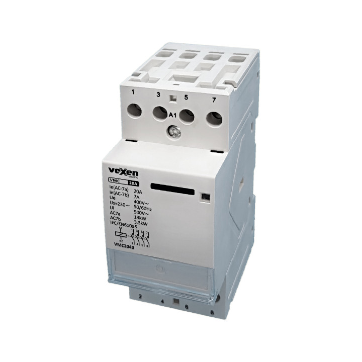 Contacteur modulaire VMC2040 4NO, 20A, AC230V