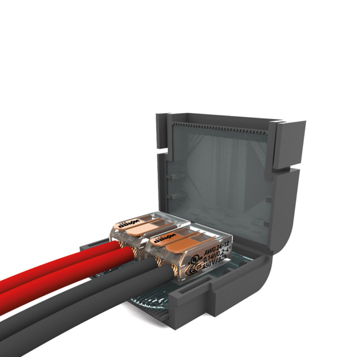 ShellBox gel insulated connection box IPX8 with two 2-way Wago connectors 0.2-4mm2