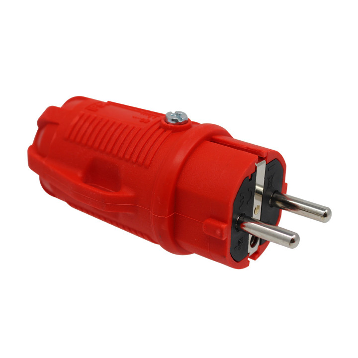 VEXEN PRO резиновая вилка красная 2P+E 16A IP54