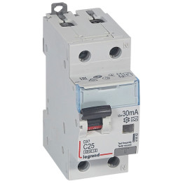 Disjoncteur différentiel - DX 6000 -10 kA -1P+N-230 V -25 A -30 mA -A type -N main droite