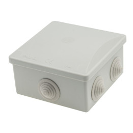 S-BOX box surface mounting IP44 80x80x40mm with glands grey