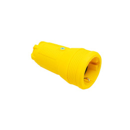 PRO rubber, yellow socket w/o cover 2P+E 16A 250V IP20