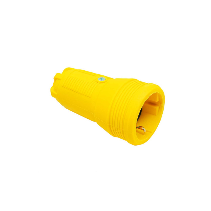 PRO rubber, yellow socket w/o cover 2P+E 16A 250V IP20