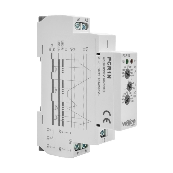 Relais de contrôle de tension monophasé PCR1N 1CO 10A AC230V