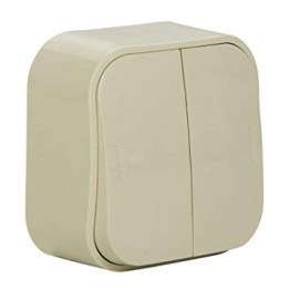 2 gang two-way switch Forix- surface mounting - IP 2X - 10 AX - 250 V - ivory