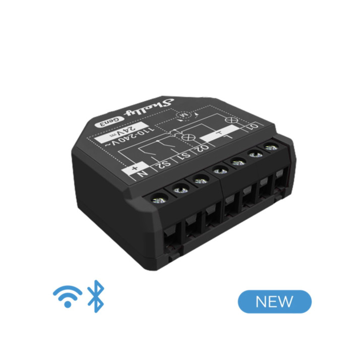 Shelly 2PM Gen3 16A/240VAC Wi-Fi, Bluetooth switch