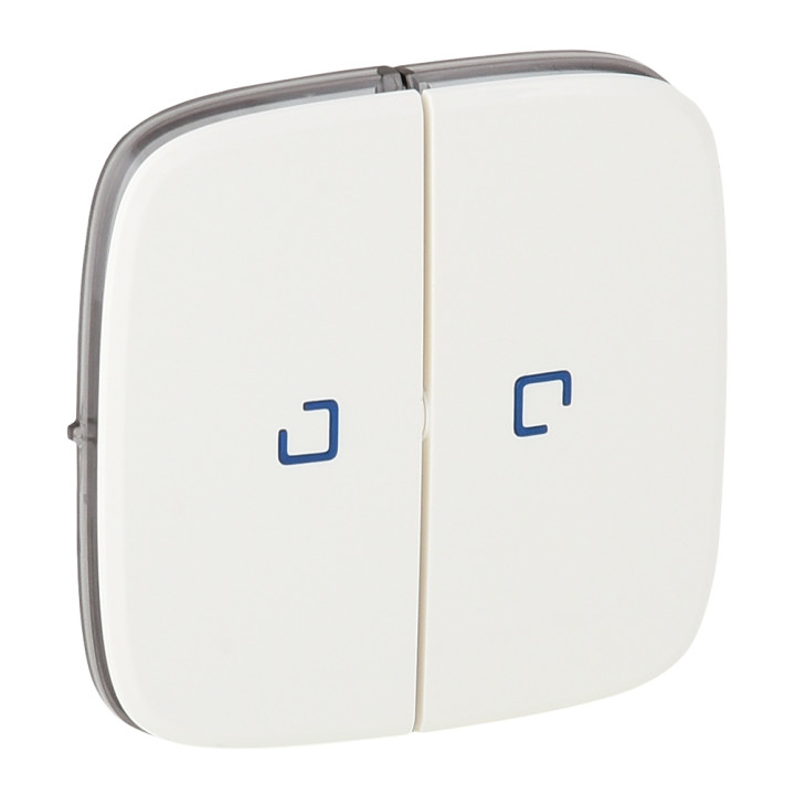 Plaque de recouvrement Valena Allure - interrupteur/bouton-poussoir double lumineux - blanc