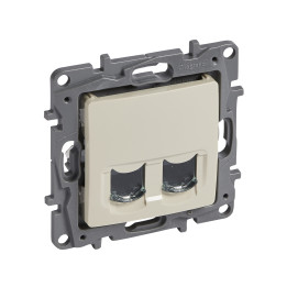 DOUBLE RJ45 CAT 6 UTP IVORY