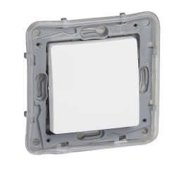 Przycisk Niloe - NO-NC - 1-krotny IP44 -6 A -250 V -zaciski automatyczne -biały