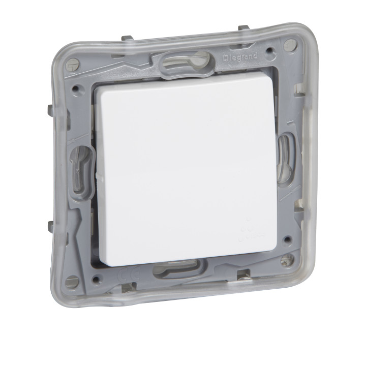 Pulsador Niloe - NA-NC - 1 elemento IP44 -6 A -250 V -terminales automáticos -blanco